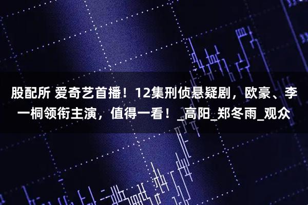 股配所 爱奇艺首播！12集刑侦悬疑剧，欧豪、李一桐领衔主演，值得一看！_高阳_郑冬雨_观众